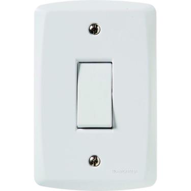 Imagem de Conjunto 4x2 com 1 Interruptor Bipolar Simples 10 A 250 V Tramontina Lux2 Branco Tramontina