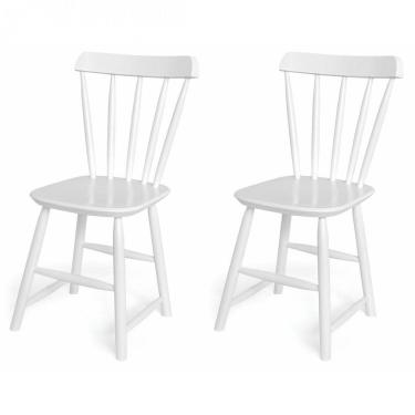 Imagem de Conjunto 2 Cadeiras Madeira Maciça Gardênia Espresso Móveis Branco