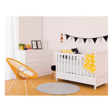 Imagem de Cômoda Zoe 5 Gavetas com Porta - Branco Fosco