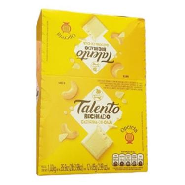 Imagem de Chocolate Tablete Talento Branco Opereta Castanha De Caju 85Gr C/12 -