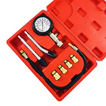 Imagem de 8PCS Medidor de pressão do cilindro do motor, Kit de teste de compressão com adaptadores, Conjunto de ferramentas automotivas 0-300PSI para automóveis com motor a gasolina a gasolina