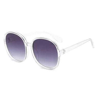 Imagem de Óculos de sol com armação redonda feminina designer retrô preto superdimensionado moda feminina condução ao ar livre, 7, china