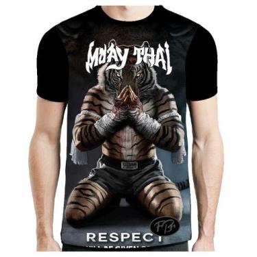 Imagem de Camisa Camiseta Muay Thai Tiger Man - Fb-2073 - Preta - Fight Brasil