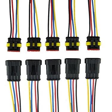 Imagem de ZYTC 4 pinos de maneira veicular à prova d 'água, conector de fio elétrico automático conectores AWG terminal pacote com 5
