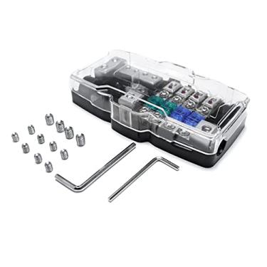 Imagem de Suporte multifuncional de 4 vias para áudio automotivo estéreo ANL fusível distribuição 0/4G, 4 vias, caixa de fusíveis 30A, 60A, 80Amp com luz LED vermelha