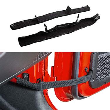 Imagem de Limitador de controle de porta Savadicar para Jeep Wrangler JK JKU 2/4 2007-2018, com arnês de proteção de arame, acessórios de interiores, preto