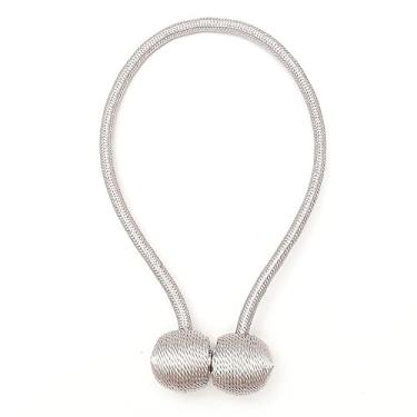 Imagem de Cor sólida cortina fivela magnética fivela de cortina de cordão redondo fita de fivela magnética sem perfuração sem instalação sem instalação de cinta de cortina tiebacks, T12,2 PCS
