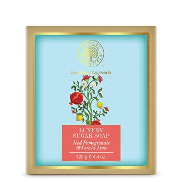 Imagem de Forest Essentials Sabonete de Açúcar de Luxo, Romã Gelado com Limão Kerala Fresco, 125 g
