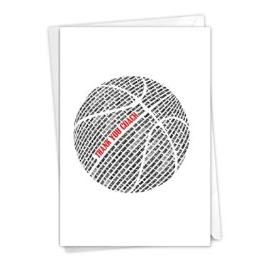 Imagem de NobleWorks Coach de basquete - Cartão de agradecimento com envelope (12 x 16 cm) - C2281TYG