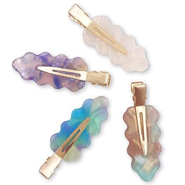 Imagem de 4 peças, sem vincos, sem dobras, resina, folha de carvalho, grampos de cabelo para maquiagem feminina