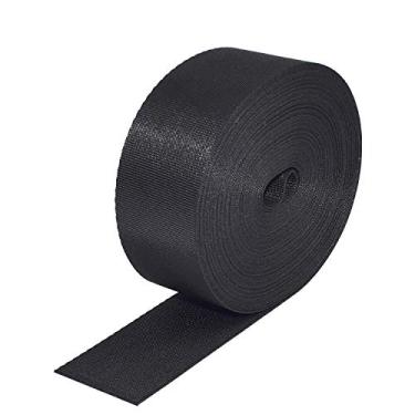 Imagem de Faixa de nylon plana para fazer você mesmo correia de mala, correias para cães, cadeiras de gramado, rebocadores, atividades ao ar livre, assento canoe, móveis, fendas (preto), 1.5'' wide