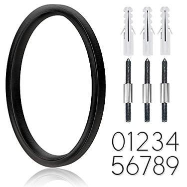 Imagem de Número de casa flutuante de aço inoxidável de 12,7 cm, números de casa modernos de metal, número de decoração de caixa de correio com kit de unhas, preto revestido, sinalização de visibilidade 911 (0)