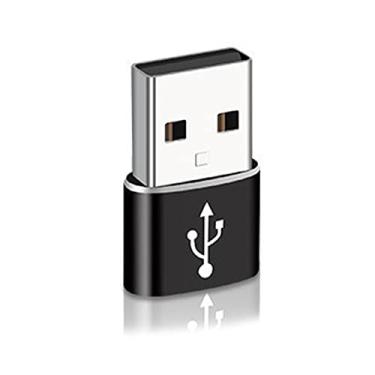 Imagem de MOOKEENONE Mini adaptador de porta de carregamento fêmea USB tipo A macho para USB C tipo C conversor rápido