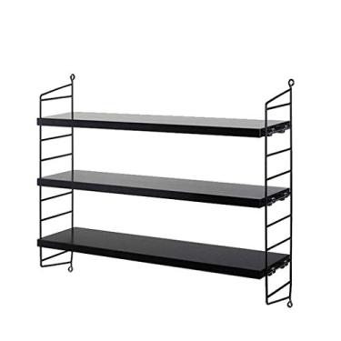 Imagem de KIZQYN Estante de 3 camadas Estante de livros montadas na parede Prateleiras flutuantes montadas na parede Prateleiras de parede de madeira industrial para sala de estar quarto cozinha entrada estante de livros (cor: cinza)