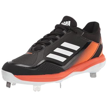 Imagem de adidas Tênis de beisebol masculino Icon 7, Preto/Branco/Laranja Team, 46