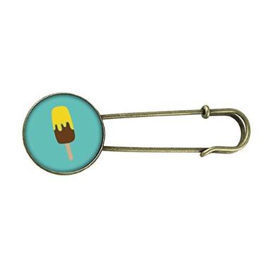 Imagem de Broche de metal retrô amarelo marrom chocolate doce sorvete