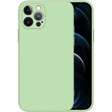 Imagem de TTUCFA Capa de silicone líquido compatível com iPhone 13 Pro capa de telefone flexível anti-choque capa protetora de corpo inteiro de camada tripla (cor: verde B, tamanho: para iphone13Pro)