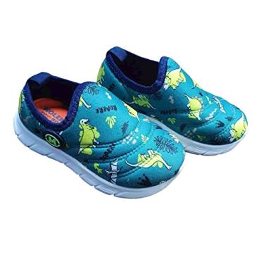 Imagem de Tenis Molekinho Lycra Dinossauros 2147113 Multi Turquesa Tamanho:24;Cor:Verde