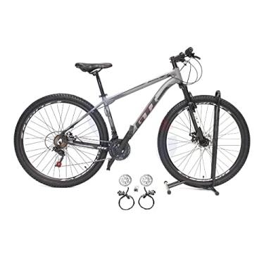 Imagem de Bicicleta Aro 29 Gti Roma 21v Freio a Disco Hidráulico Alumínio Garfo Suspensão (19, Cinza/Preto)