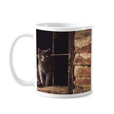 Imagem de Caneca com foto de gato de canto de animal, caneca de cerâmica e porcelana para café