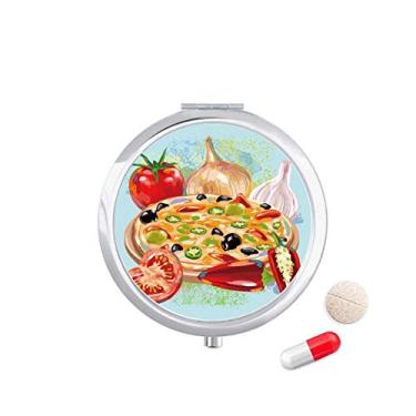 Imagem de Porta-comprimidos de alho Pizza Italy Tomate Foods, caixa de armazenamento de remédios