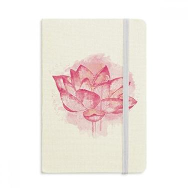 Imagem de Caderno de flores de lótus em aquarela rosa com capa dura em tecido oficial