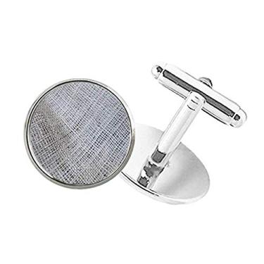 Imagem de DIYthinker Abotoaduras de tecido cinza linho abstrato com botão redondo