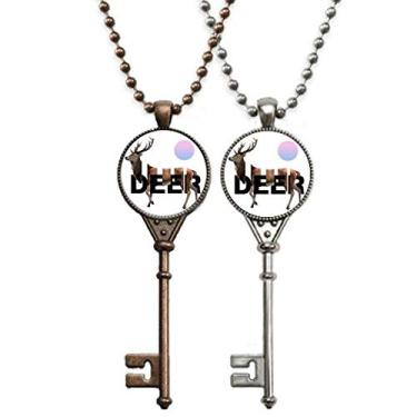 Imagem de OFFbb-USA Deer Separe The Sun Body Chaveiro Colar Pingente Joias Decoração de Casal