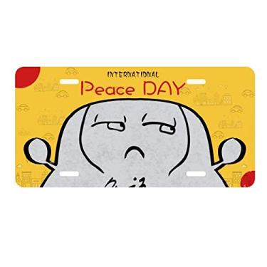 Imagem de DIYthinker Placa de carro Speechless Black Cute Chat Happy Placa de carro Decoração Dia da Paz