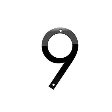 Imagem de Placa de placa flutuante 3D de 12,7 cm de aço inoxidável digital 0-9 portas para casa ao ar livre, portão de hotel, caixa de correio preta, montagem de parafuso, antiferrugem durável