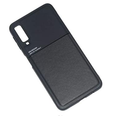 Imagem de Kepuch Mowen Case Capas Placa de Metal Embutida para Samsung Galaxy A7 2018 A750 - Preto