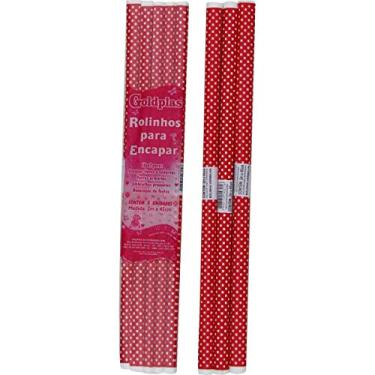 Imagem de Plástico Para Encapar 2M 45Cm Bolinhas Vermelhas Pacote Com 05-75500