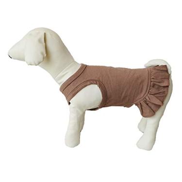 Imagem de Lovelonglong 2019 vestido para cachorro esportivo camisetas regatas regatas para cachorros femininos tamanho pequeno miniatura 100% algodão 18 coresLovelonglong S (Only for Small Dog) café
