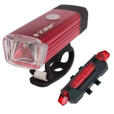 Imagem de Farol Bike Tsw 180 Lumens + Sinalizador Vermelho Lanterna Led