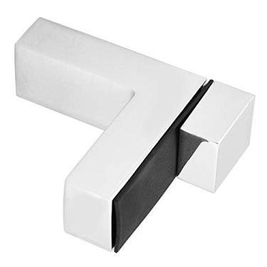 Imagem de Clipe de vidro, suporte de prateleira de vidro prático de liga de zinco, resistente, multiuso, para prateleira de vidro para placa de madeira (cromo médio)