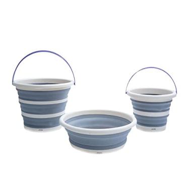 Imagem de Kit lavanderia 2 baldes dobráveis 5L 10L bacia 5L - Simplo