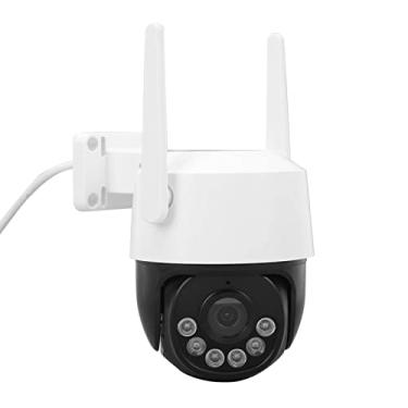 Imagem de Câmera de Segurança de Visão Noturna, Monitoramento Remoto 110-240 V HD WIFI Câmera de Segurança de Jardim (plugue da ue)