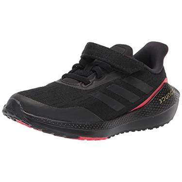 Imagem de adidas EQ21 Running Shoe, Black/Black/Vivid Red, 5.5 US Unisex Little Kid