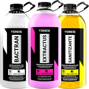 Imagem de Kit Sistema VSC Limpeza de Estofados Sofa Banco Extractus Bactran Sanitizante 3L Vonixx