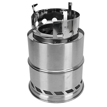 Imagem de Fogão A Lenha Para Acampamento, Fogão Dobrável Para Para-brisa, Portátil, Aço Inoxidável, Fogão A álcool Para Cozinhar Ao Ar Livre, Piquenique(Tall)