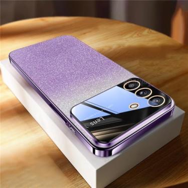 Imagem de YOGISU Capa transparente revestida com glitter, capa macia de silicone para samsung galaxy s23 ultra s 23 plus s23ultra s21fe s20fe, jb roxo, para s23 ultra