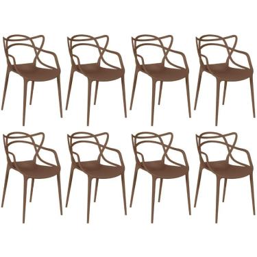 Imagem de Kit 8 Cadeiras Allegra - Marrom