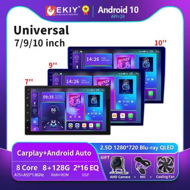 Imagem de EKIY T900 8G 128G Universal Car Radio Multimídia Bru-ray QLED Navegação GPS Estéreo Android Auto