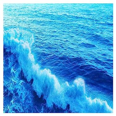 Imagem de TUYIFA Papel de parede tridimensional papel de parede personalizado personalizado largo tridimensional ondas do mar água pintura de piso 3D (material de lona autoadesiva)