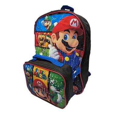 Imagem de Accessory Innovations Mochila Mario Luigi Bros tamanho completo 40,6 cm com lancheira destacável