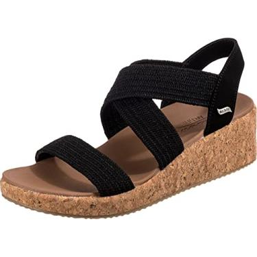 Imagem de Skechers Sandália anabela feminina Beverlee-Love Stays, Preto, 6