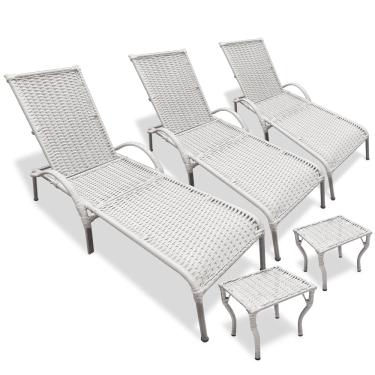 Imagem de Kit 3 Cadeiras/Espreguiçadeiras Julia + 2  Mesa P/ Piscina