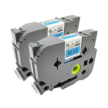 Imagem de Cartucho de fita de etiquetagem P Touch Label TZ541 TZo541 TZe Label Orison preto sobre azul compatível com Brother Label Maker Tape 18 mm 3/4 polegadas 8 m refis de cassete