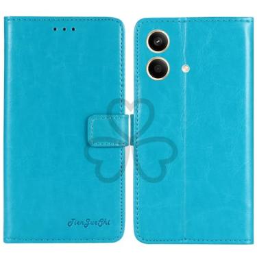Imagem de TienJueShi Blu Premium Retro Stand Portafoglio TPU Silicone Case Per Xiaomi Redmi Note 13R Pro 16.9 cm in Pelle Case Copertina Custodia Protettiva Capa Azul