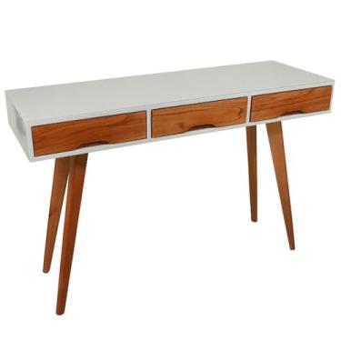 Imagem de Aparador Decorativo com 3 Gavetas Pés Palito Off White 1,20 M